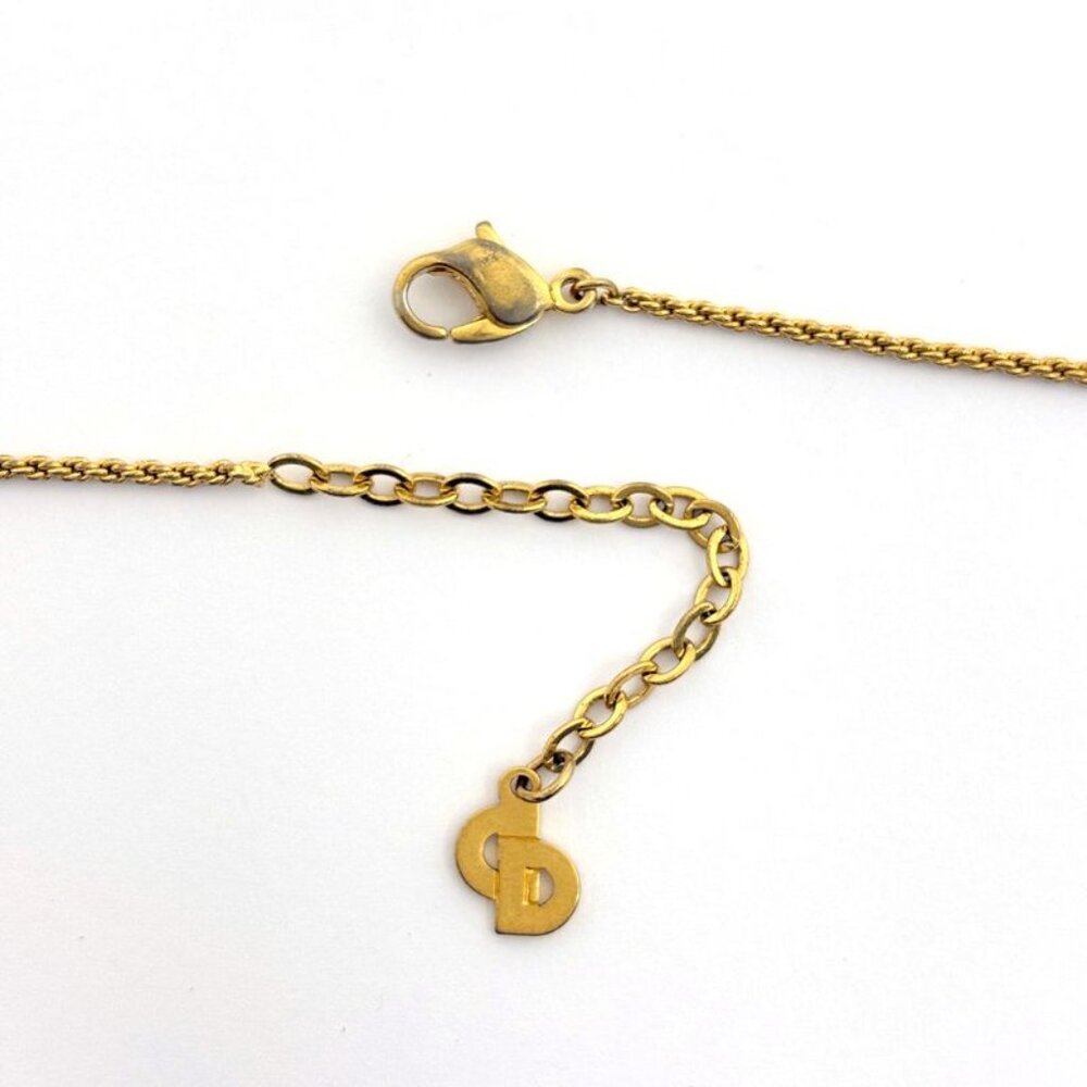 Dior Logo Necklace Oval Gold Plated - Picture 3 of 4